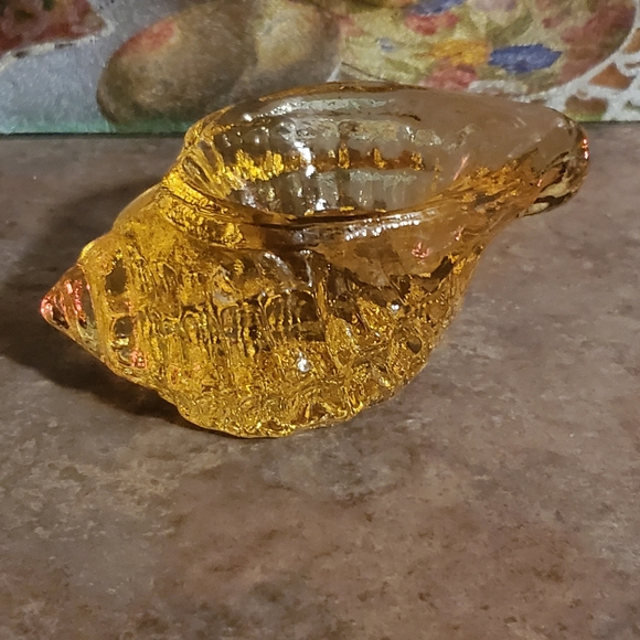 Stunning Recycled Glass Shell Votive Holder Signed Fire & Light Nautical Theme - Picture 4 of 8